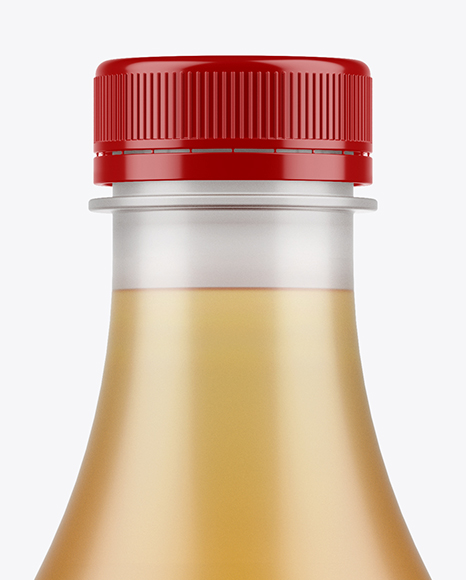 Frosted Plastic Apple Juice Bottle Mockup