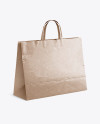 Glossy Kraft Paper Shopping Bag Mockup - Halfside View