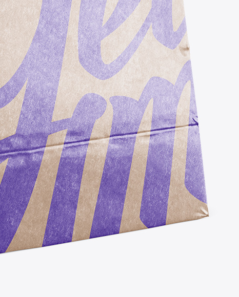 Glossy Kraft Paper Shopping Bag Mockup - Halfside View