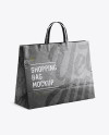 Glossy Kraft Paper Shopping Bag Mockup - Halfside View