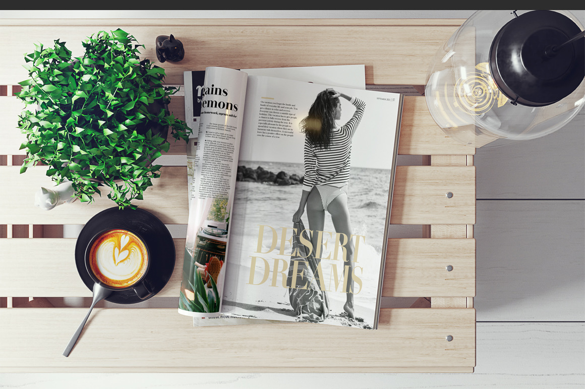 a4 Magazine Pages With Glossy Paper Mockup