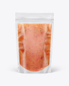 Frosted Plastic Pouch w/ Sweet Chili Thai Sauce Mockup