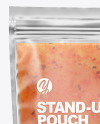 Frosted Plastic Pouch w/ Sweet Chili Thai Sauce Mockup