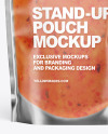 Frosted Plastic Pouch w/ Sweet Chili Thai Sauce Mockup