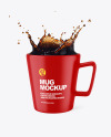 Matte Mug w/ Coffee Splash Mockup