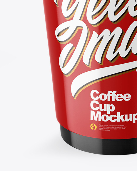 Glossy Paper Coffee Cup w/ Splash Mockup