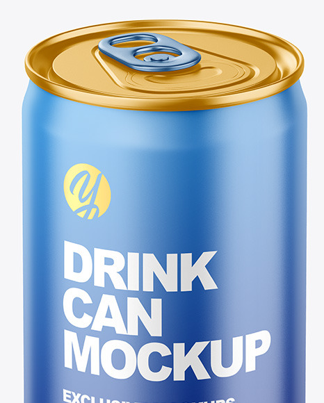 150ml Metallic Drink Can w/ Matte Finish Mockup