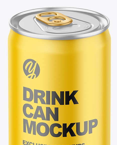 150ml Metallic Drink Can w/ Matte Finish Mockup