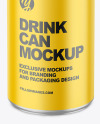 150ml Metallic Drink Can w/ Matte Finish Mockup