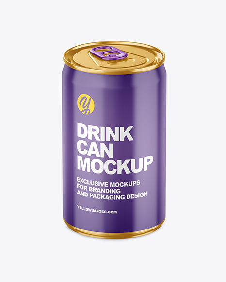 150ml Metallic Drink Can w/ Glossy Finish Mockup