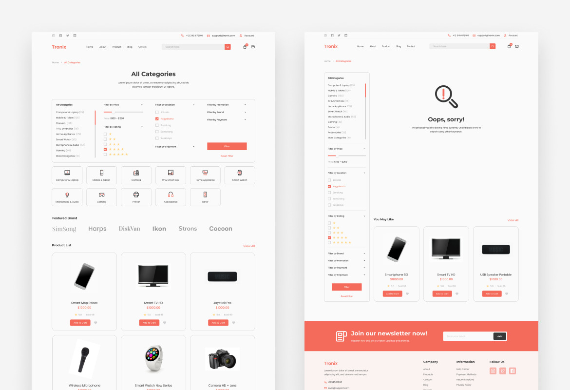 Tronix - Clean Electronic E-Commerce Website Tronix - Clean Electronic E-Commerce Website