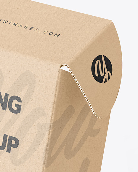 Opened Kraft Paper Mailing Box Mockup