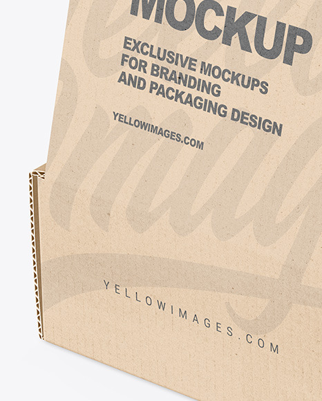 Opened Kraft Paper Mailing Box Mockup