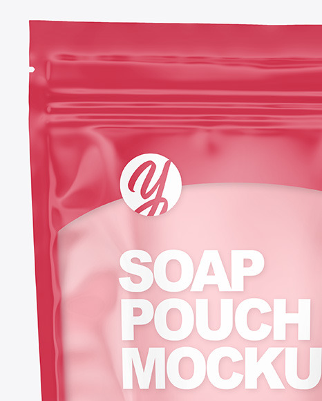 Clear Plastic Pouch w/ Liquid Soap Mockup