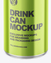 150ml Glossy Metallic Drink Can Mockup