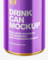 150ml Glossy Metallic Drink Can Mockup