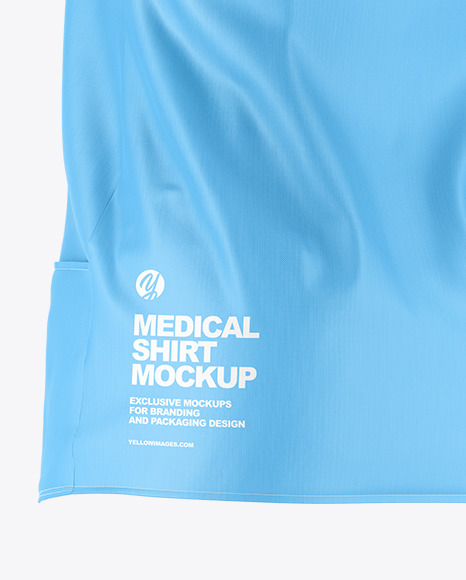 Medical Shirt Mockup - Back Half Side View