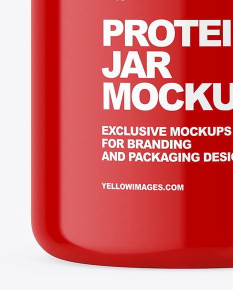 Glossy Protein Jar Mockup