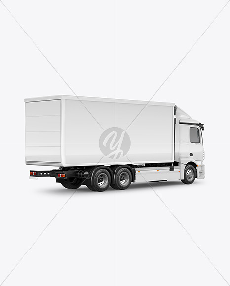 Box Truck Mockup - Back Half Side View