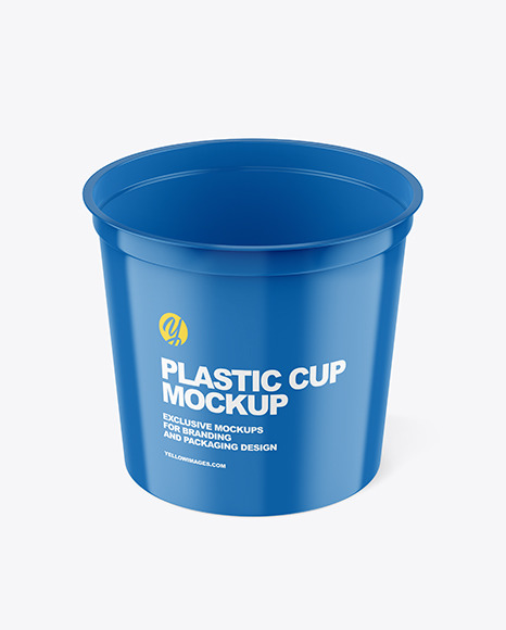 Glossy Plastic Cup Mockup