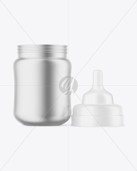 Matte Metallic Baby Bottle Mockup