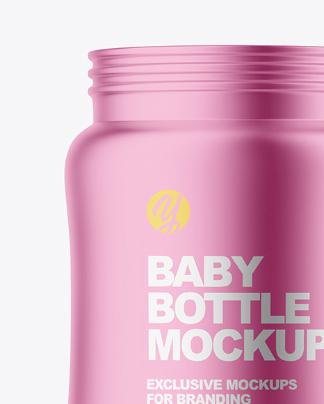 Matte Metallic Baby Bottle Mockup