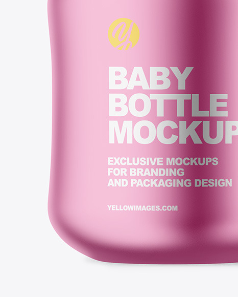 Matte Metallic Baby Bottle Mockup