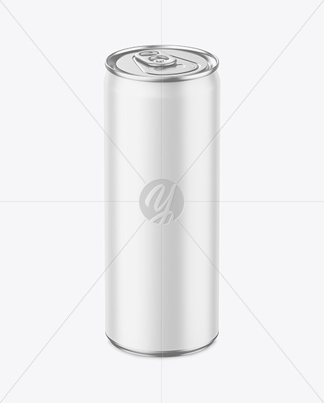 250ml Metallic Drink Can w/ Matte Finish Mockup