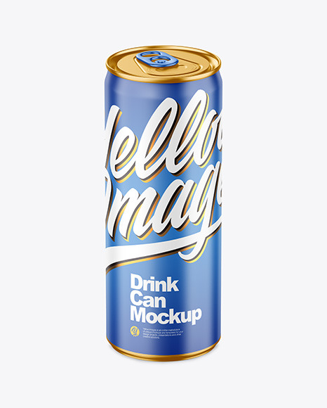 250ml Metallic Drink Can w/ Matte Finish Mockup