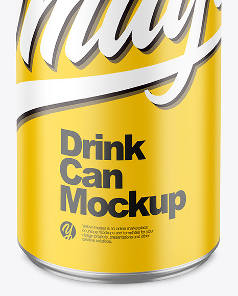 250ml Metallic Drink Can w/ Matte Finish Mockup