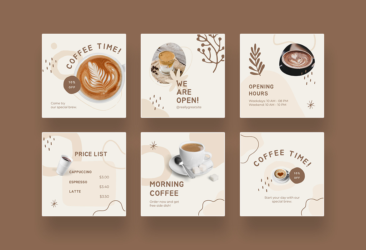 Vanilla Latte Simple Abstract Coffee Shop Instagram Canva