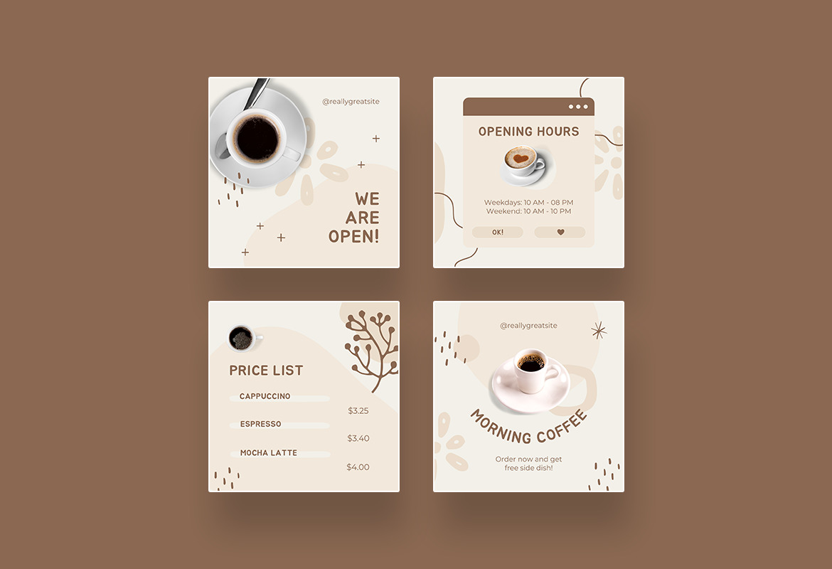 Vanilla Latte Simple Abstract Coffee Shop Instagram Canva