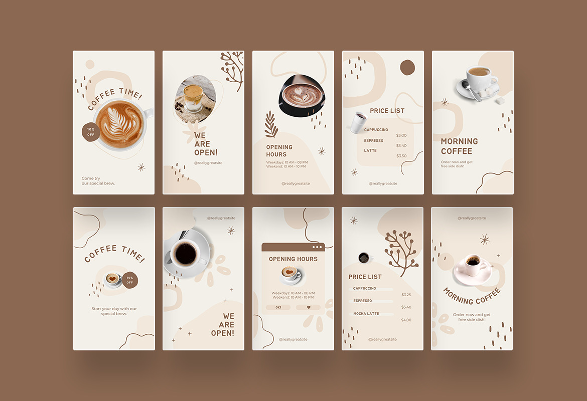 Vanilla Latte Simple Abstract Coffee Shop Instagram Canva