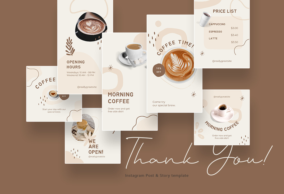 Vanilla Latte Simple Abstract Coffee Shop Instagram Canva