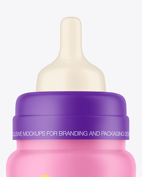 Matte Baby Bottle with Opened Cap Mockup