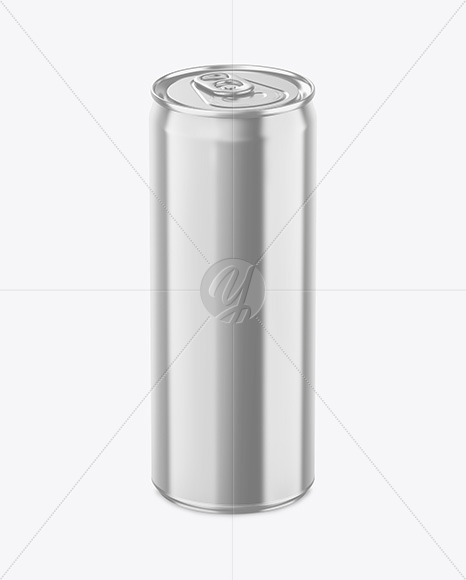 250ml Glossy Metallic Drink Can Mockup