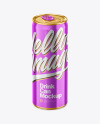 250ml Glossy Metallic Drink Can Mockup