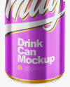 250ml Glossy Metallic Drink Can Mockup