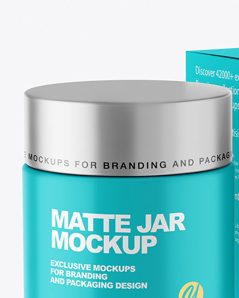 Matte Cosmetic Jar with Paper Box Mockup