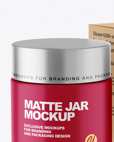 Matte Cosmetic Jar with Kraft Paper Box Mockup