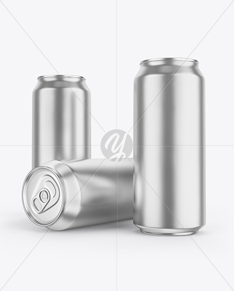 Three Aluminium Drink Cans Mockup