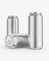 Three Aluminium Drink Cans Mockup