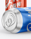 Three Aluminium Drink Cans Mockup