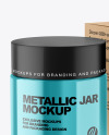 Metallic Cosmetic Jar with Kraft Paper Box Mockup