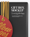 Gift Box w/ Label Mockup - Top View