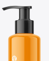 Glossy Plastic Bottle with Pump Mockup Glossy Plastic Bottle with Pump Mockup