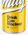 250ml Metallic Drink Can w/ Glossy Finish Mockup