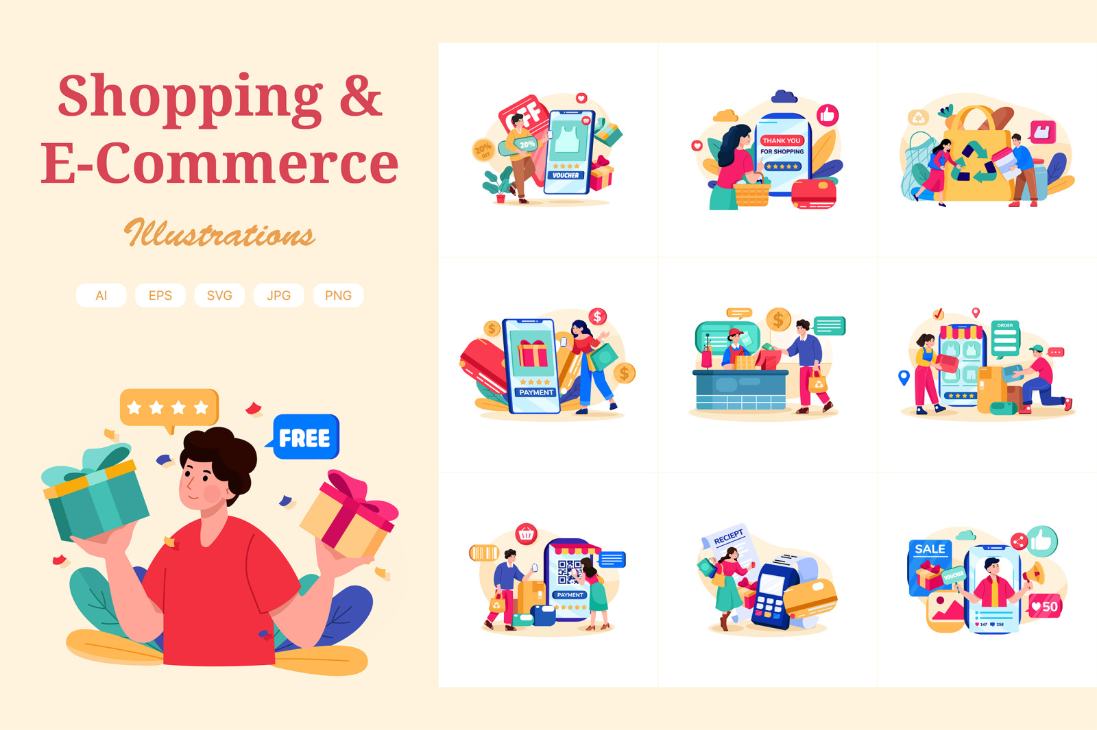 M307_ Shopping &amp; E-Commerce Illustrations