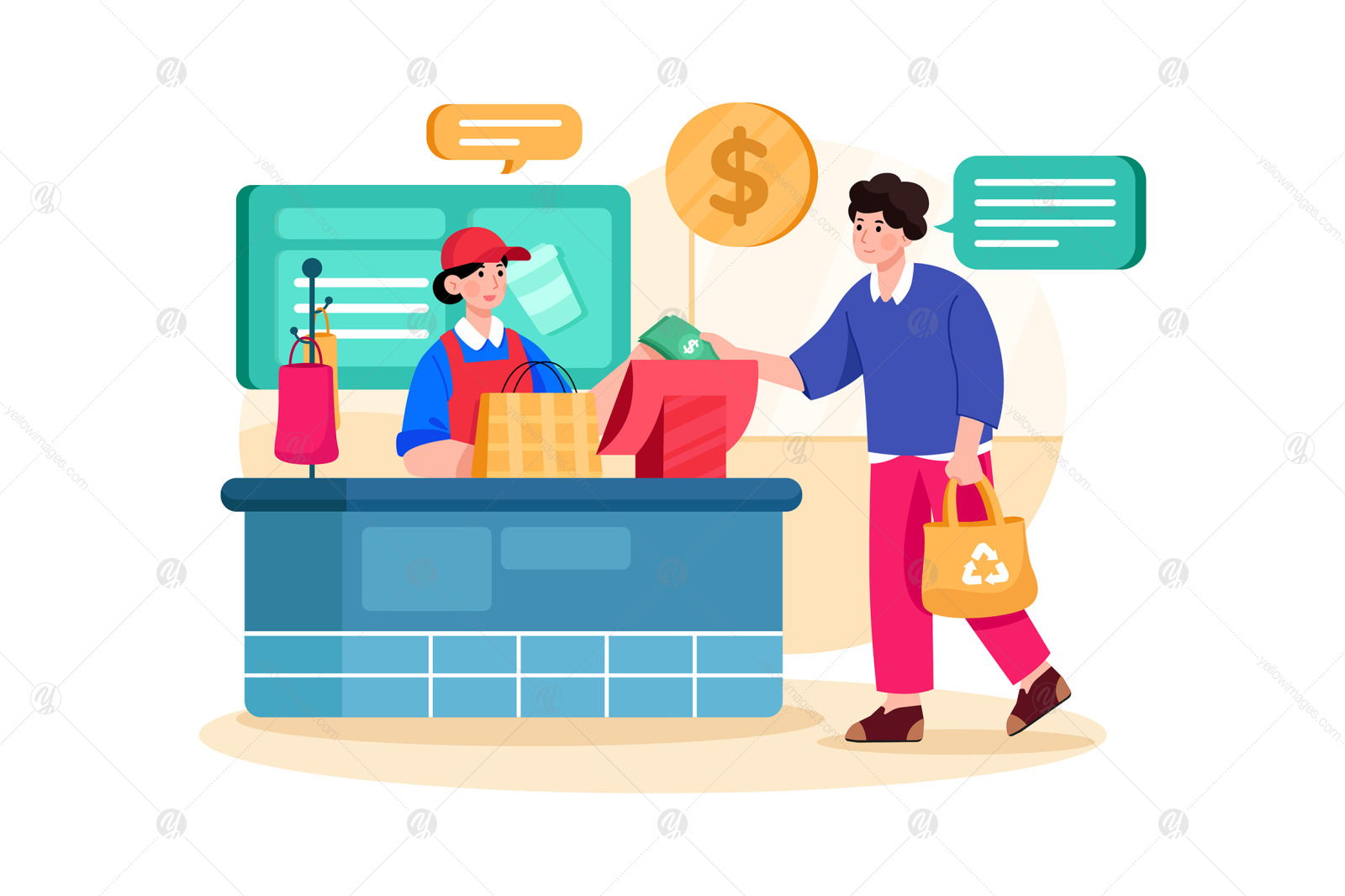 M307_ Shopping &amp; E-Commerce Illustrations