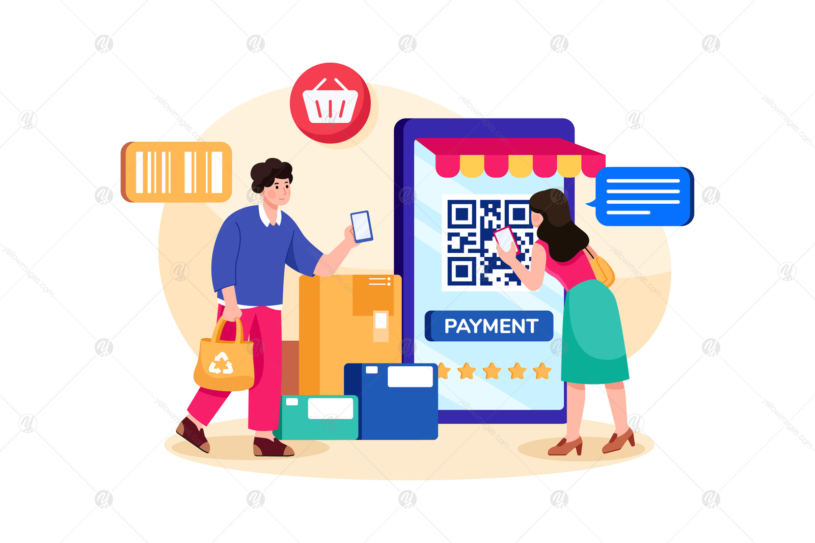 M307_ Shopping &amp; E-Commerce Illustrations